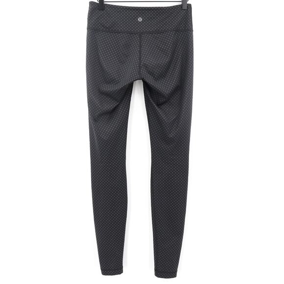 Lululemon Women's Wunder Under Leggings Teeny Grey Dots / Black Sz 6 - Picture 2 of 6